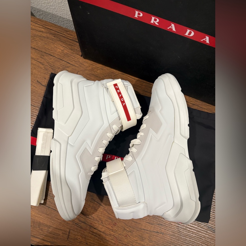 Prada Bianco High-Top Sneakers - Picture 4 of 8
